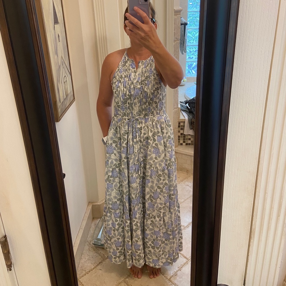 Hermoza Blue and Green Floral Maxi Dress - Picture 14 of 14